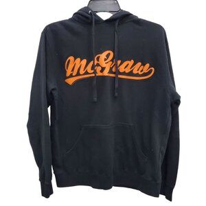 APX Tim McGraw Black Orange Cursive‎ Spell Out Pullover Hoodie Unisex Adult Sz S
